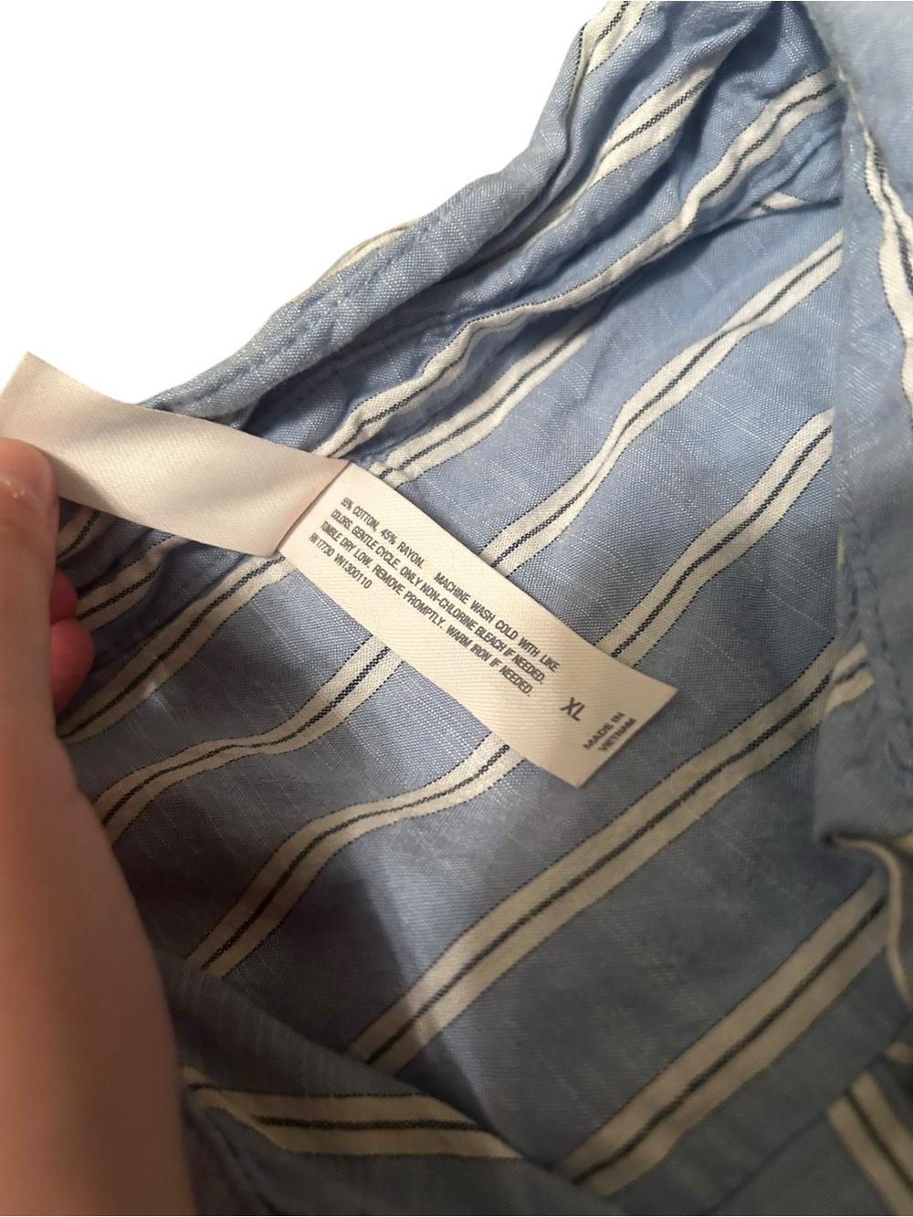 Auden Sleepwear Blue White Striped Top & Short Pajama Set Womens XL - Picture 3 of 6
